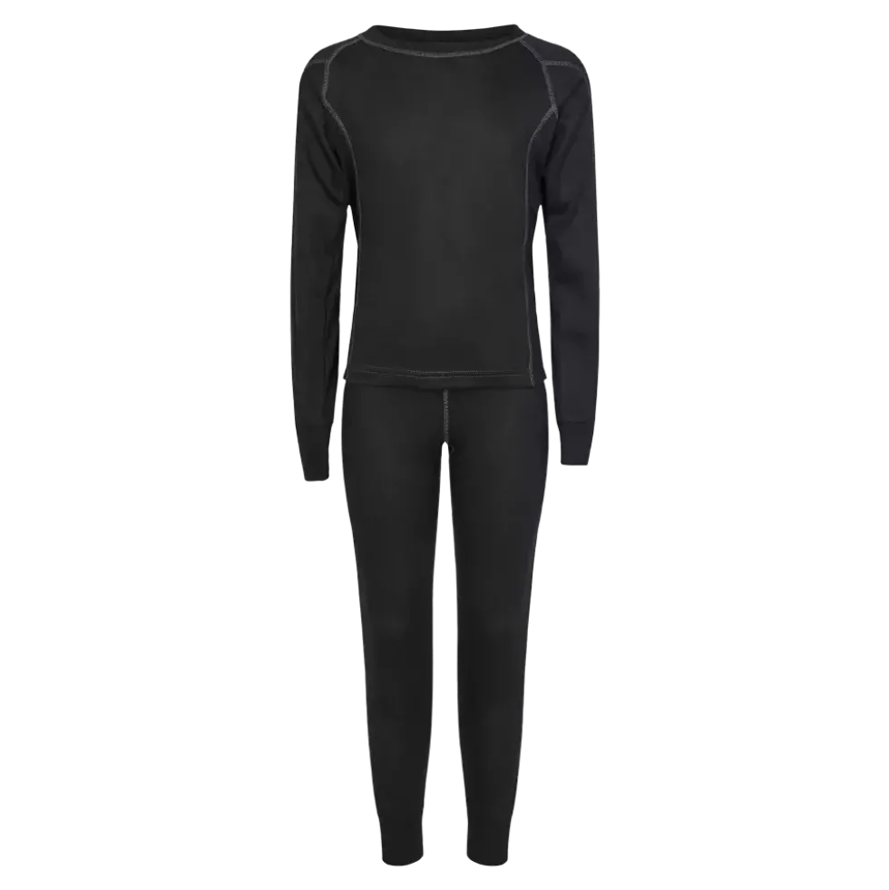 Active Set Black, Jr - Børne Skiundertøj